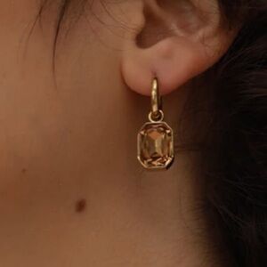 𝅺new 18k Gold Plated Huggie Geometric Dangle Hoop Earrings